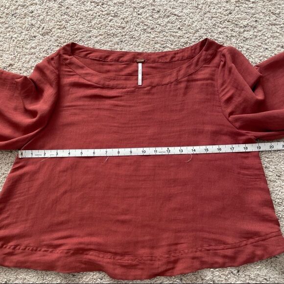 Free People Stars Aligned Crop Top Bell Sleeve S - Picture 6 of 9